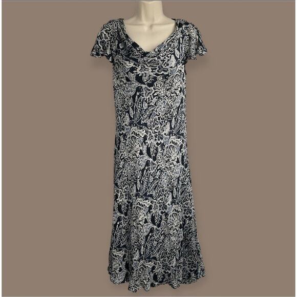 Vintage 90s Y2K 100% Silk Floral Paisley Dress Large Hawaiian Fairy Charter Club - Picture 9 of 9